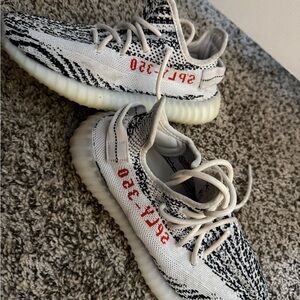 Yeezy White and Black Sneakers